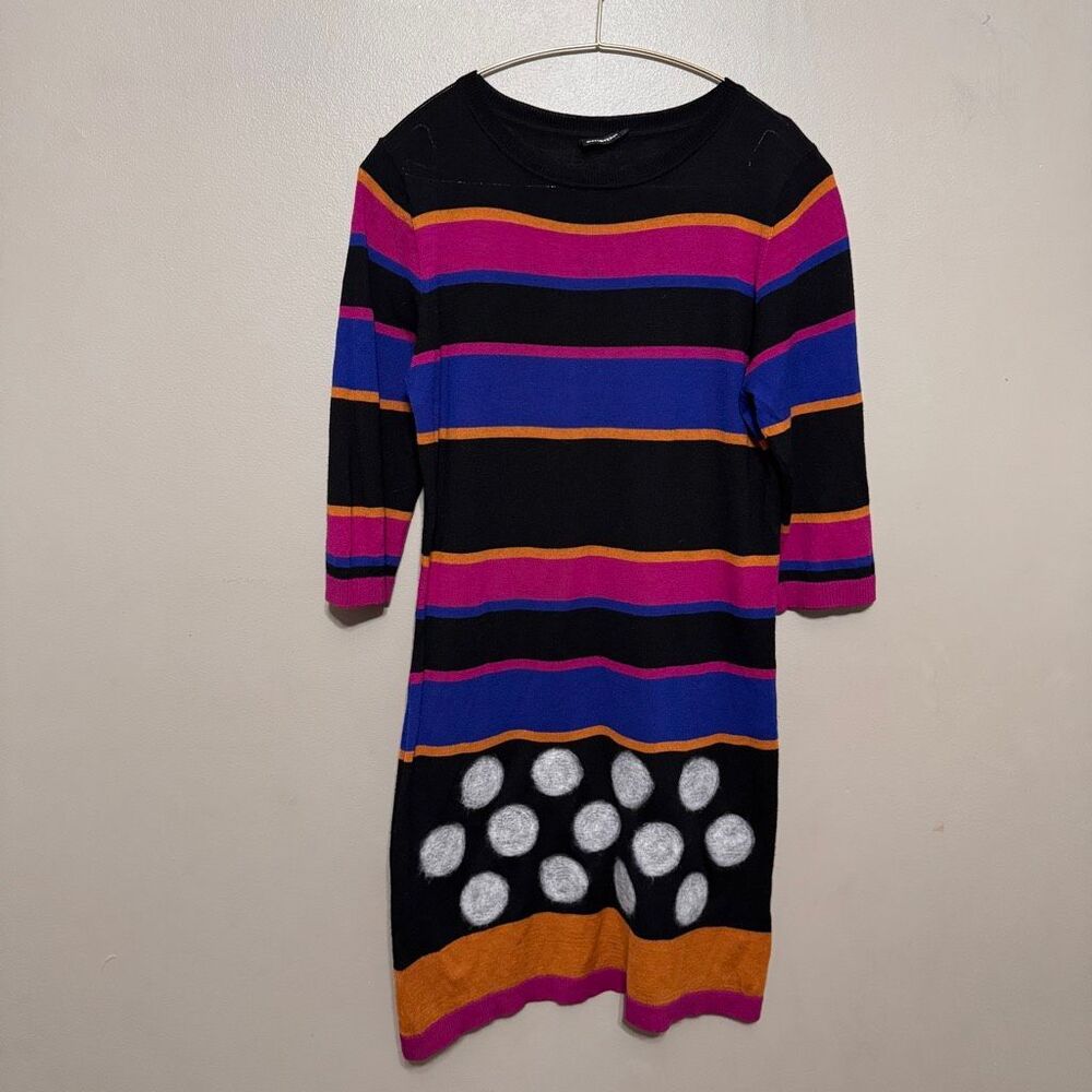 Marimekko "WOP" wool knit dress colorful dress size large